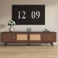 MAYEERTY Mid Century Modern TV Stand for 80 TVs, Entertainment Center with Sliding Doors and Drawers for Living Room