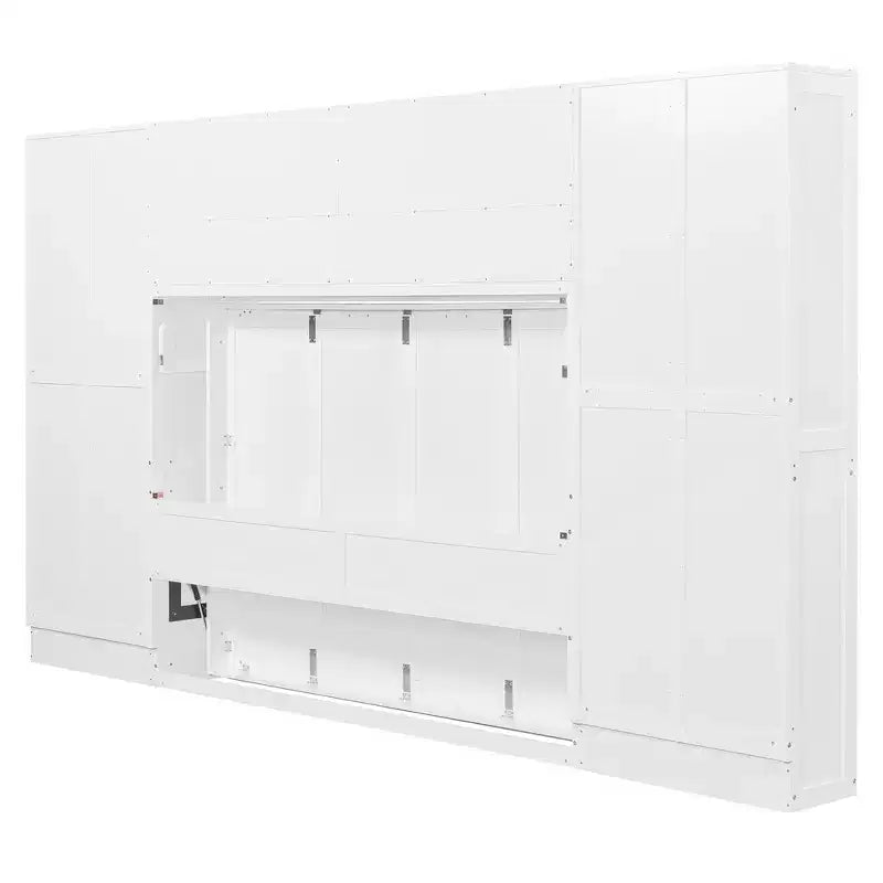 Cama Murphy y Cama de Pared de Tamaño Completo con Armario, Cajones y Estantes