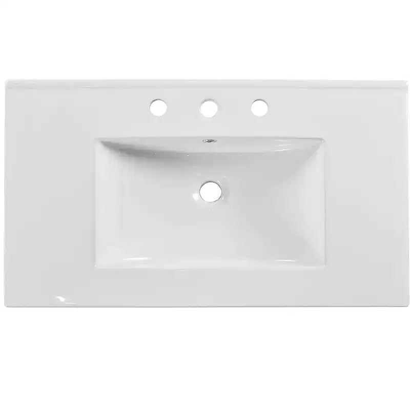 Mueble de baño de 36 pulgadas con lavabo, gabinete de almacenamiento para baño con cajones, tocador de baño de un solo lavabo con puertas de cierre suave