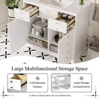 Mueble de baño de 36 pulgadas con lavabo, gabinete de almacenamiento para baño con cajones, tocador de baño de un solo lavabo con puertas de cierre suave