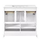 Mueble de baño de 36 pulgadas con lavabo, gabinete de almacenamiento para baño con cajones, tocador de baño de un solo lavabo con puertas de cierre suave