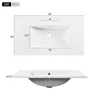 Mueble de baño de 36 pulgadas con lavabo, gabinete de almacenamiento para baño con cajones, tocador de baño de un solo lavabo con puertas de cierre suave