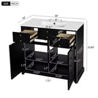 Mueble de baño de 36 pulgadas con lavabo, gabinete de almacenamiento para baño con cajones, tocador de baño de un solo lavabo con puertas de cierre suave