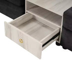 Sofá Seccional Moderno de Chenilla de 336.5 cm con Consola, Reposabrazos de Almacenamiento y Cojines Esponjosos para 4 Asientos