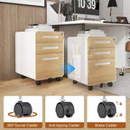 Archivador de 3 cajones con cerradura, armario metálico móvil vertical, archivador bajo escritorio con ruedas, apto para archivos de tamaño carta/A4/legal