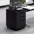 Archivador de 3 cajones con cerradura, armario metálico móvil vertical, archivador bajo escritorio con ruedas, apto para archivos de tamaño carta/A4/legal