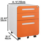 Archivador de 3 cajones con cerradura, armario metálico móvil vertical, archivador bajo escritorio con ruedas, apto para archivos de tamaño carta/A4/legal