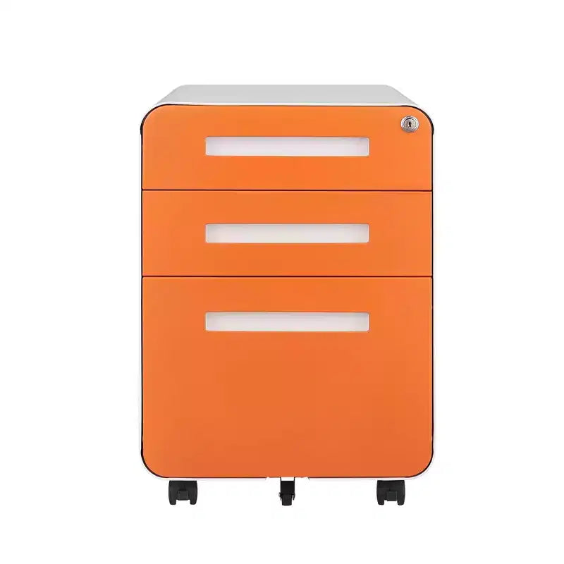 Archivador de 3 cajones con cerradura, armario metálico móvil vertical, archivador bajo escritorio con ruedas, apto para archivos de tamaño carta/A4/legal