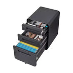 Archivador de 3 cajones con cerradura, armario metálico móvil vertical, archivador bajo escritorio con ruedas, apto para archivos de tamaño carta/A4/legal