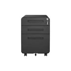 Archivador de 3 cajones con cerradura, armario metálico móvil vertical, archivador bajo escritorio con ruedas, apto para archivos de tamaño carta/A4/legal