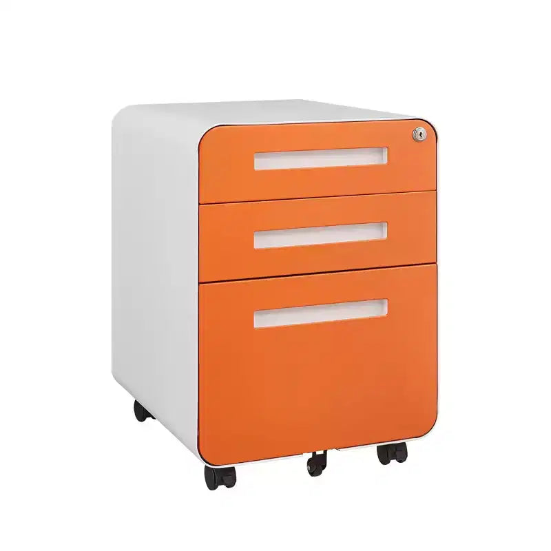 Archivador de 3 cajones con cerradura, armario metálico móvil vertical, archivador bajo escritorio con ruedas, apto para archivos de tamaño carta/A4/legal