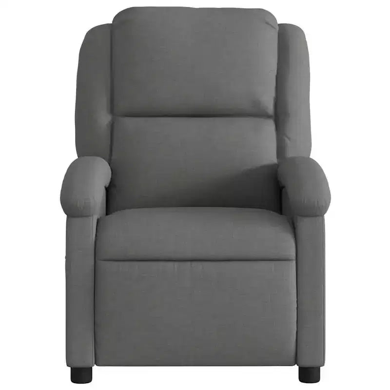 vidaXL Recliner Chair Adjustable Wingback Armchair for Home Theater Fabric - Dark Gray Manual Push Back No Massage