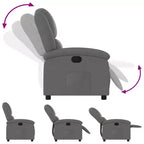 Sillón reclinable orejero ajustable, tela de poliéster gris oscuro, reclinación de 135°, cine en casa