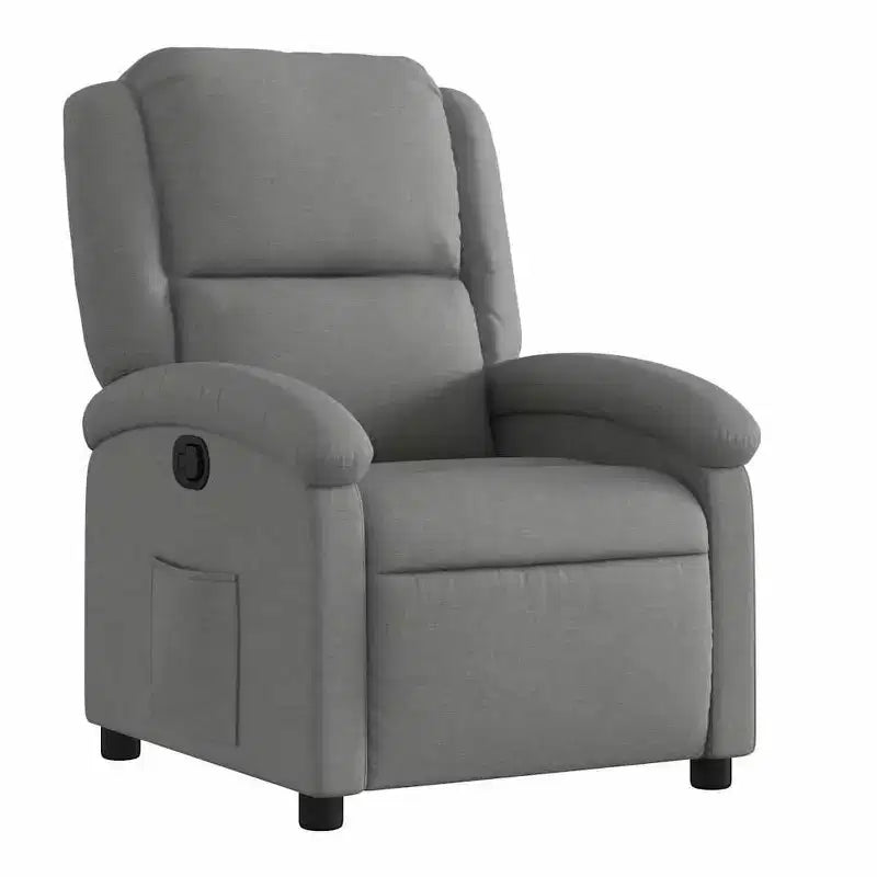 Sillón reclinable orejero ajustable, tela de poliéster gris oscuro, reclinación de 135°, cine en casa