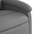 Sillón reclinable orejero ajustable, tela de poliéster gris oscuro, reclinación de 135°, cine en casa