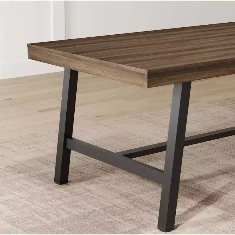Mesa rectangular industrial (MDF+PB+estructura de hierro, modelo J2)