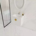Wall-Mounted Bathroom Vanity With Sink, Storage Drawers, Plywood Floating Vanity, Wall Mount Bathroom Cabinet Gloss White