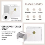 Mueble de baño suspendido con lavabo, cajones de almacenamiento, mueble de tocador flotante de contrachapado, armario de baño de pared blanco brillante
