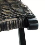 Sillón Accent para Camping, Ratán Kubu Natural y Madera Maciza de Caoba - Blanco
