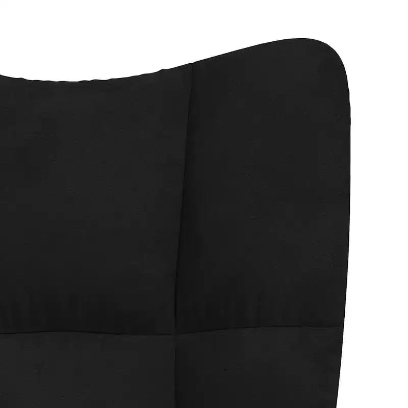 Mecedora auxiliar con asiento de terciopelo acolchado para sala de estar - Negra Sin reposapiés