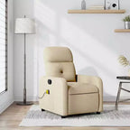 Sillón Reclinable de Masaje, Tapicería de Tela Negra con Asiento y Respaldo Acolchados