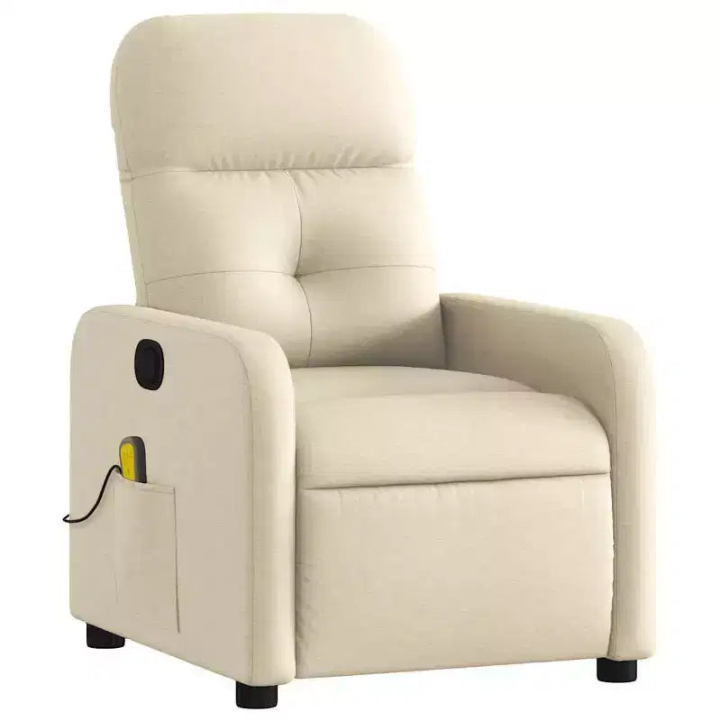 Sillón Reclinable de Masaje, Tapicería de Tela Negra con Asiento y Respaldo Acolchados