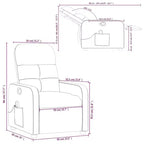 Sillón Reclinable de Masaje, Tapicería de Tela Negra con Asiento y Respaldo Acolchados
