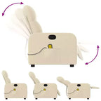 Sillón Reclinable de Masaje, Tapicería de Tela Negra con Asiento y Respaldo Acolchados