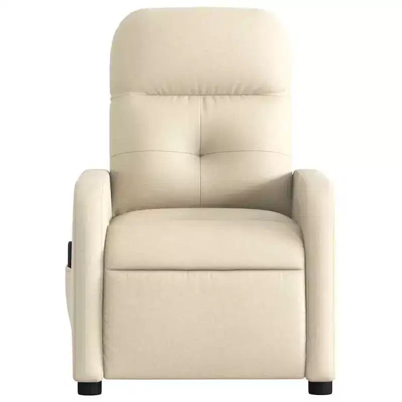 Sillón Reclinable de Masaje, Tapicería de Tela Negra con Asiento y Respaldo Acolchados