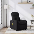 Sillón Reclinable de Masaje, Tapicería de Tela Negra con Asiento y Respaldo Acolchados