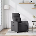 Sillón Reclinable de Masaje, Tapicería de Tela Negra con Asiento y Respaldo Acolchados