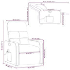 Sillón Reclinable de Masaje, Tapicería de Tela Negra con Asiento y Respaldo Acolchados