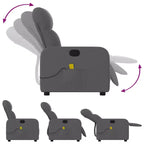 Sillón Reclinable de Masaje, Tapicería de Tela Negra con Asiento y Respaldo Acolchados