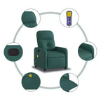 Sillón Reclinable de Masaje, Tapicería de Tela Negra con Asiento y Respaldo Acolchados