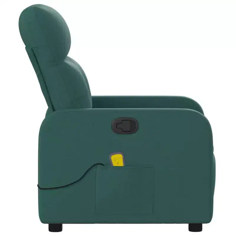 Sillón Reclinable de Masaje, Tapicería de Tela Negra con Asiento y Respaldo Acolchados
