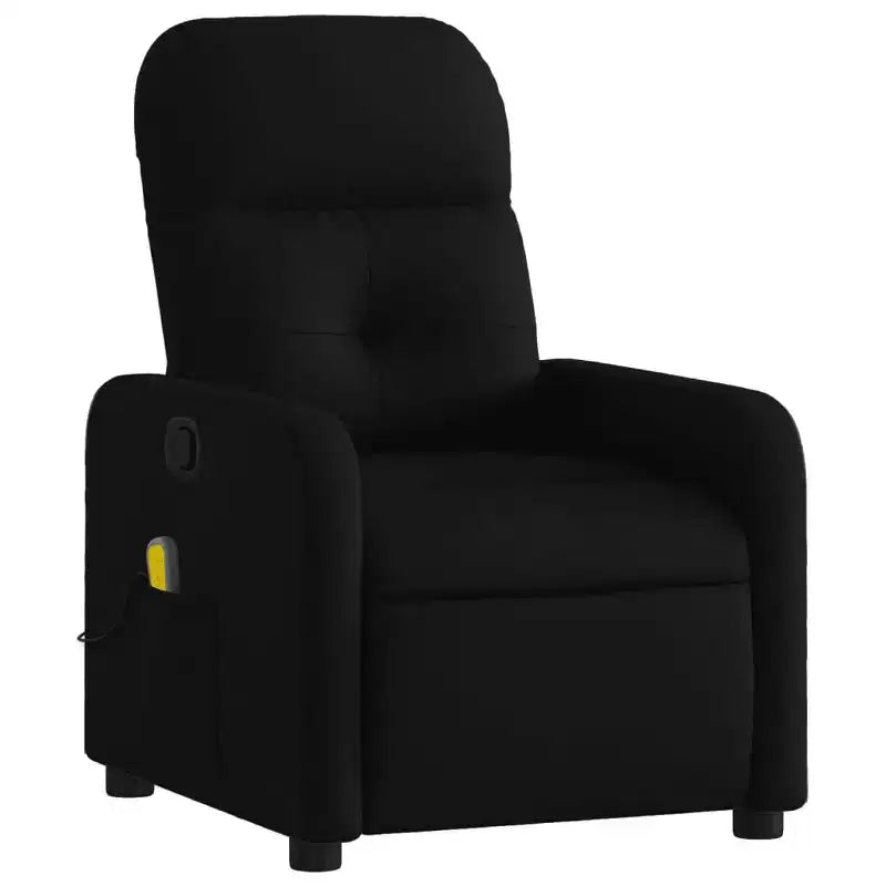 Sillón Reclinable de Masaje, Tapicería de Tela Negra con Asiento y Respaldo Acolchados