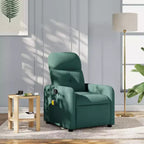 Sillón Reclinable de Masaje, Tapicería de Tela Negra con Asiento y Respaldo Acolchados