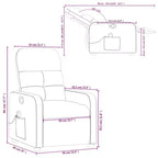 Sillón Reclinable de Masaje, Tapicería de Tela Negra con Asiento y Respaldo Acolchados