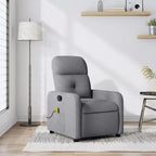 Sillón Reclinable de Masaje, Tapicería de Tela Negra con Asiento y Respaldo Acolchados