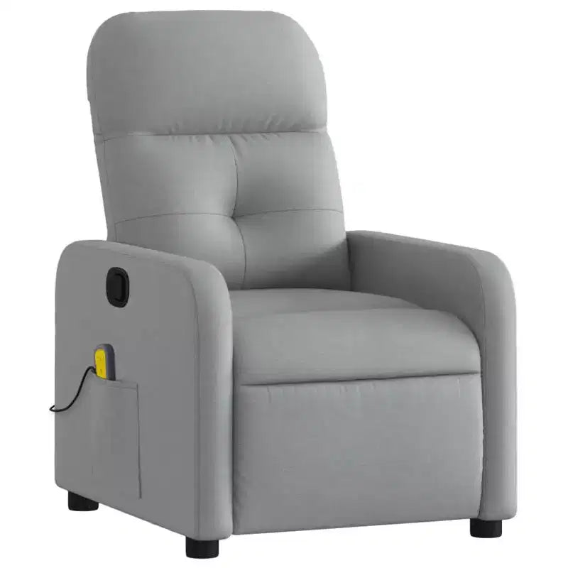Sillón Reclinable de Masaje, Tapicería de Tela Negra con Asiento y Respaldo Acolchados