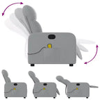 Sillón Reclinable de Masaje, Tapicería de Tela Negra con Asiento y Respaldo Acolchados