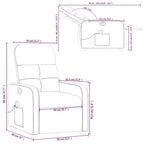 Sillón Reclinable de Masaje, Tapicería de Tela Negra con Asiento y Respaldo Acolchados