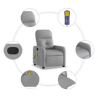 Sillón Reclinable de Masaje, Tapicería de Tela Negra con Asiento y Respaldo Acolchados