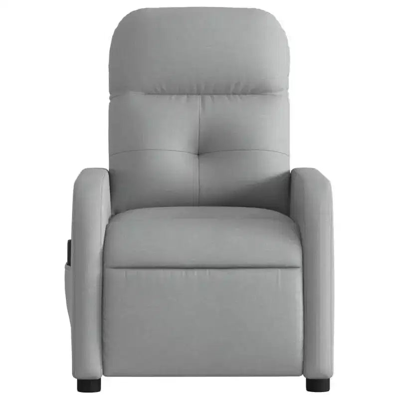 Sillón Reclinable de Masaje, Tapicería de Tela Negra con Asiento y Respaldo Acolchados