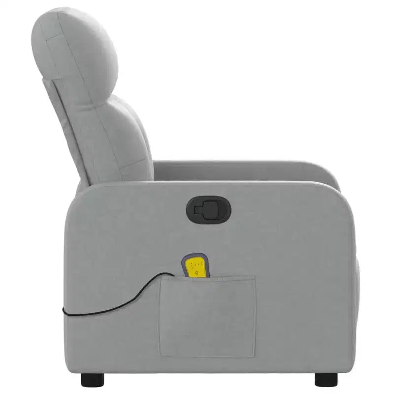 Sillón Reclinable de Masaje, Tapicería de Tela Negra con Asiento y Respaldo Acolchados