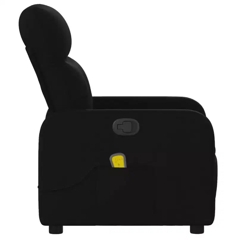 Sillón Reclinable de Masaje, Tapicería de Tela Negra con Asiento y Respaldo Acolchados
