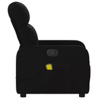 Sillón Reclinable de Masaje, Tapicería de Tela Negra con Asiento y Respaldo Acolchados