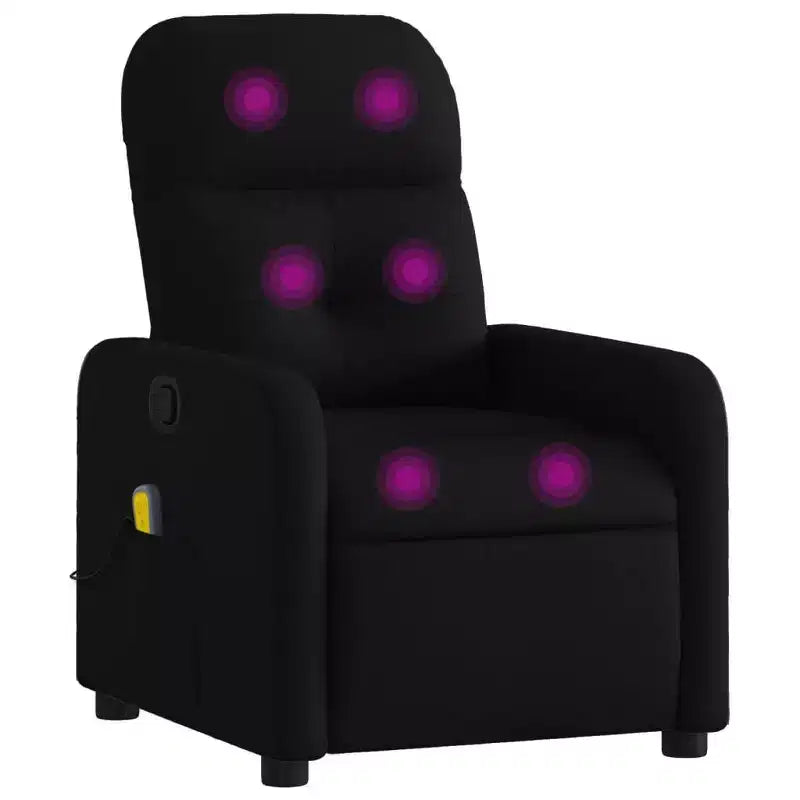 vidaXL Massage Recliner Chair Black Fabric