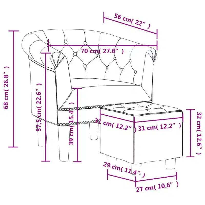 Sillón individual moderno de piel sintética dorada con asiento, respaldo y apoyabrazos acolchados