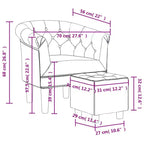 Sillón individual moderno de piel sintética dorada con asiento, respaldo y apoyabrazos acolchados